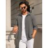 COOFANDY Mens Casual Button Down Shirt Long Sleeve Lightweight Jacket Fashion Textured Shirts(Dark Grey)
