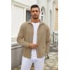 COOFANDY Mens Casual Button Down Shirt Long Sleeve Lightweight Jacket Fashion Textured Shirts(Khaki)