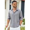 COOFANDY Men’s Casual Button Down Shirt Long Sleeve Untucked Chambray Shirt Wrinkle Free Dress Shirts(Granite Gray)
