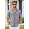 COOFANDY Men’s Casual Button Down Shirt Long Sleeve Untucked Chambray Shirt Wrinkle Free Dress Shirts(Granite Gray)