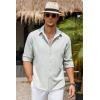 COOFANDY Men’s Casual Button Down Shirt Long Sleeve Untucked Chambray Shirt Wrinkle Free Dress Shirts(Sage Green)