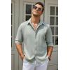 COOFANDY Men’s Casual Button Down Shirt Long Sleeve Untucked Chambray Shirt Wrinkle Free Dress Shirts(Sage Green)