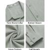COOFANDY Men’s Casual Button Down Shirt Long Sleeve Untucked Chambray Shirt Wrinkle Free Dress Shirts(Sage Green)