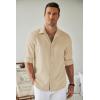 COOFANDY Men’s Casual Button Down Shirt Long Sleeve Untucked Chambray Shirt Wrinkle Free Dress Shirts(Shortbread)