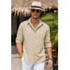 COOFANDY Men’s Casual Button Down Shirt Long Sleeve Untucked Chambray Shirt Wrinkle Free Dress Shirts(Shortbread)