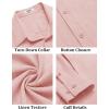 COOFANDY Men’s Casual Button Down Shirt Long Sleeve Untucked Chambray Shirt Wrinkle Free Dress Shirts(Veiled Rose)