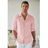 COOFANDY Men’s Casual Button Down Shirt Long Sleeve Untucked Chambray Shirt Wrinkle Free Dress Shirts(Veiled Rose)