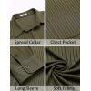 COOFANDY Men’s Casual Button Down Shirt Long Sleeve Wrinkle Free Shirts Loose fit Shirt Textured Stretch Shirts with Pocket(Army Green)