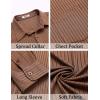 COOFANDY Men’s Casual Button Down Shirt Long Sleeve Wrinkle Free Shirts Loose fit Shirt Textured Stretch Shirts with Pocket(Brown)