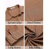 COOFANDY Men’s Casual Button Down Shirt Long Sleeve Wrinkle Free Shirts Loose fit Shirt Textured Stretch Shirts with Pocket(Khaki)