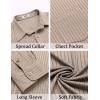 COOFANDY Men’s Casual Button Down Shirt Long Sleeve Wrinkle Free Shirts Loose fit Shirt Textured Stretch Shirts with Pocket(Light Brown)