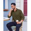 COOFANDY Mens Casual Button Down Shirt Long Sleeve Wrinkle Free Shirts Stretch Dress Shirt(Army Green)