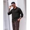COOFANDY Mens Casual Button Down Shirt Long Sleeve Wrinkle Free Shirts Stretch Dress Shirt(Black)