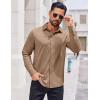 COOFANDY Mens Casual Button Down Shirt Long Sleeve Wrinkle Free Shirts Stretch Dress Shirt(Khaki)
