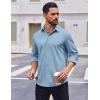 COOFANDY Mens Casual Button Down Shirt Long Sleeve Wrinkle Free Shirts Stretch Dress Shirt(Light Blue)