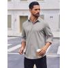 COOFANDY Mens Casual Button Down Shirt Long Sleeve Wrinkle Free Shirts Stretch Dress Shirt(Light Gray)