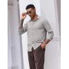 COOFANDY Mens Casual Button Down Shirt Long Sleeve Wrinkle Free Shirts Stretch Dress Shirt(Light Gray)