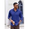 COOFANDY Mens Casual Button Down Shirt Long Sleeve Wrinkle Free Shirts Stretch Dress Shirt(Royal Blue)