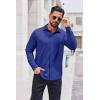 COOFANDY Mens Casual Button Down Shirt Long Sleeve Wrinkle Free Shirts Stretch Dress Shirt(Royal Blue)