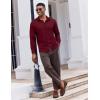 COOFANDY Mens Casual Button Down Shirt Long Sleeve Wrinkle Free Shirts Stretch Dress Shirt(Wine Red)