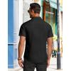 COOFANDY Mens Casual Button Down Shirts Lightweight Short Sleeve Shirts(Black)