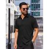 COOFANDY Mens Casual Button Down Shirts Lightweight Short Sleeve Shirts(Black)