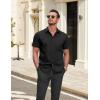 COOFANDY Mens Casual Button Down Shirts Lightweight Short Sleeve Shirts(Black)