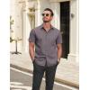 COOFANDY Mens Casual Button Down Shirts Lightweight Short Sleeve Shirts(Dark Gray)