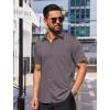 COOFANDY Mens Casual Button Down Shirts Lightweight Short Sleeve Shirts(Dark Gray)