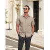 COOFANDY Mens Casual Button Down Shirts Lightweight Short Sleeve Shirts(Khaki)