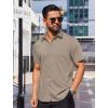 COOFANDY Mens Casual Button Down Shirts Lightweight Short Sleeve Shirts(Khaki)