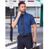 COOFANDY Mens Casual Button Down Shirts Lightweight Short Sleeve Shirts(Navy Blue)