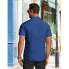 COOFANDY Mens Casual Button Down Shirts Lightweight Short Sleeve Shirts(Navy Blue)