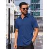 COOFANDY Mens Casual Button Down Shirts Lightweight Short Sleeve Shirts(Navy Blue)