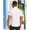 COOFANDY Mens Casual Button Down Shirts Lightweight Short Sleeve Shirts(White)