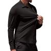 COOFANDY Mens Casual Button Down Shirts Long Sleeve Untucked Shirts for Men Stretch Dress Shirt(Black)