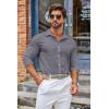 COOFANDY Mens Casual Button Down Shirts Long Sleeve Untucked Shirts for Men Stretch Dress Shirt(Grey)
