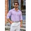 COOFANDY Mens Casual Button Down Shirts Long Sleeve Untucked Shirts for Men Stretch Dress Shirt(Lavender)