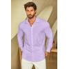 COOFANDY Mens Casual Button Down Shirts Long Sleeve Untucked Shirts for Men Stretch Dress Shirt(Lavender)