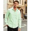 COOFANDY Mens Casual Button Down Shirts Long Sleeve Untucked Shirts for Men Stretch Dress Shirt(Light Green)