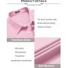 COOFANDY Mens Casual Button Down Shirts Long Sleeve Untucked Shirts for Men Stretch Dress Shirt(Light Pink)