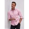 COOFANDY Mens Casual Button Down Shirts Long Sleeve Untucked Shirts for Men Stretch Dress Shirt(Light Pink)