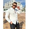 COOFANDY Mens Casual Button Down Shirts Long Sleeve Untucked Shirts for Men Stretch Dress Shirt(White)