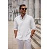 COOFANDY Mens Casual Button Down Shirts Long Sleeve Untucked Shirts for Men Stretch Dress Shirt(White)