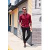 COOFANDY Mens Casual Button Down Shirts Long Sleeve Untucked Shirts for Men Stretch Dress Shirt(Wine Red)