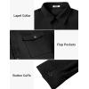 COOFANDY Mens Casual Button Down Shirts Long Sleeve Wrinkle-Free Shirt Lightweight Shirt Jacket(1-black)