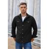 COOFANDY Mens Casual Button Down Shirts Long Sleeve Wrinkle-Free Shirt Lightweight Shirt Jacket(1-black)