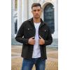 COOFANDY Mens Casual Button Down Shirts Long Sleeve Wrinkle-Free Shirt Lightweight Shirt Jacket(1-black)