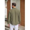 COOFANDY Mens Casual Button Down Shirts Long Sleeve Wrinkle-Free Shirt Lightweight Shirt Jacket(Army Green)