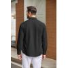 COOFANDY Mens Casual Button Down Shirts Long Sleeve Wrinkle-Free Shirt Lightweight Shirt Jacket(Black)